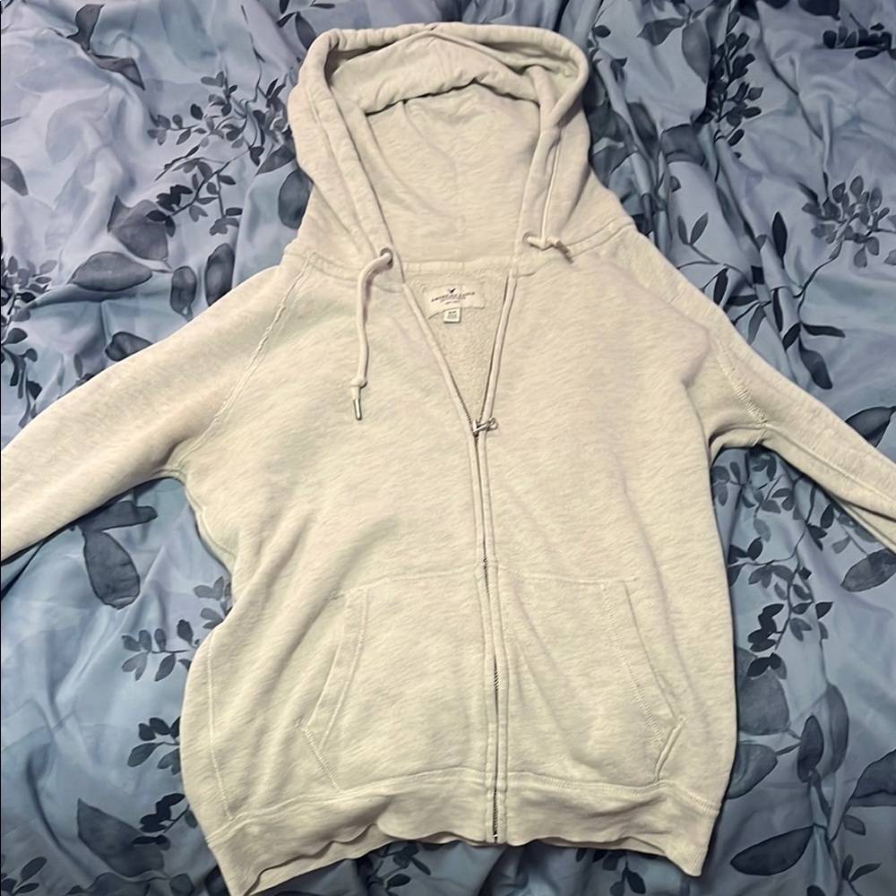 American Eagle Outfitters Light Gray Knit Hoodie